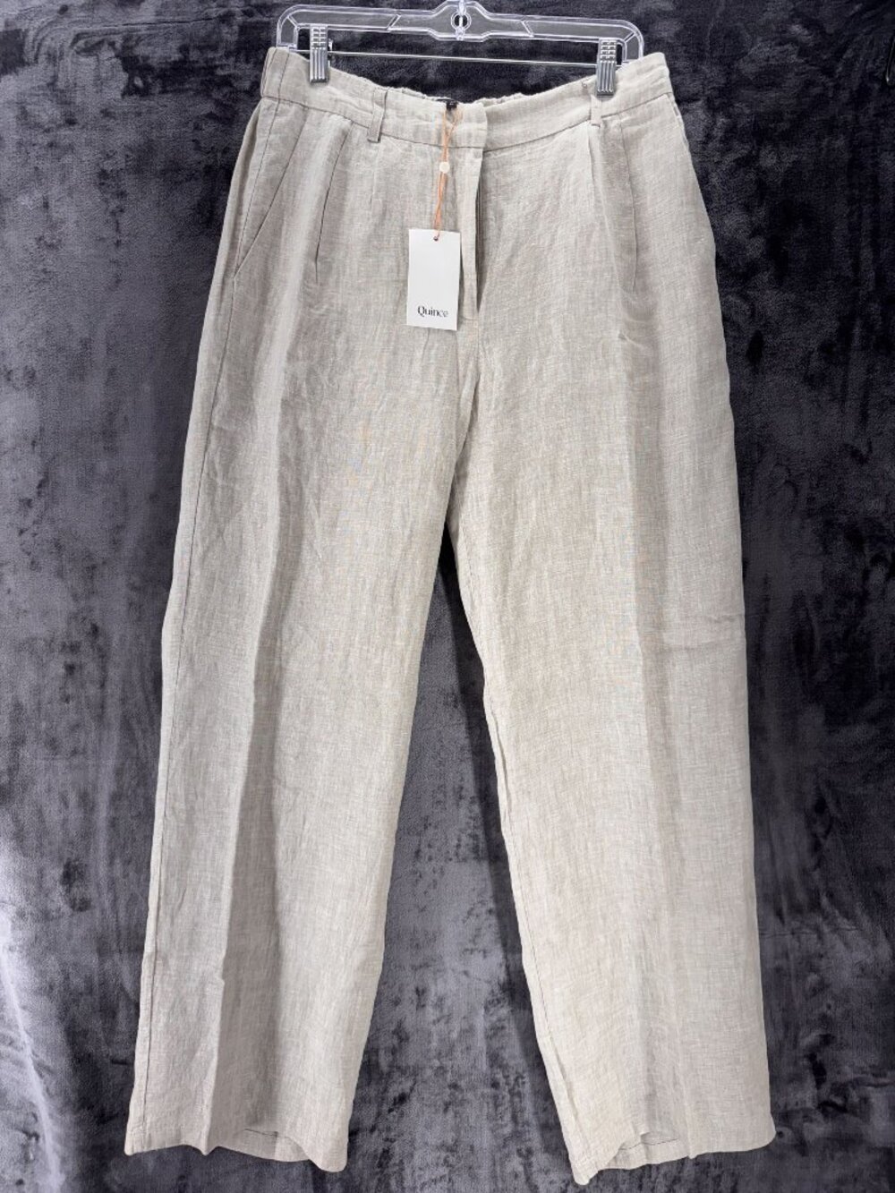 Quince 100% European Flax Linen Pleated Pants Sz 10 Lined NWT